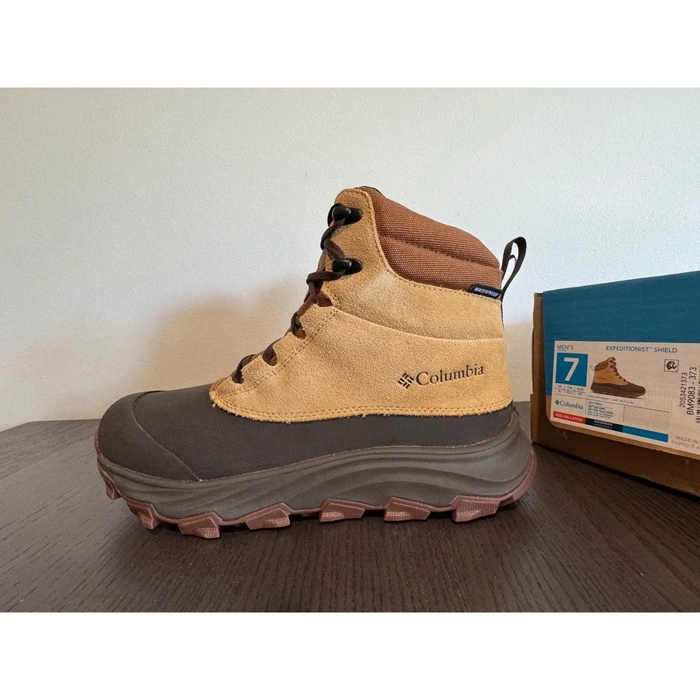 Columbia Expeditionist Shield Mens Size 7 Brown Waterproof 200g Insulated Boot